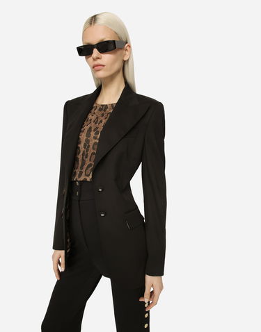 Bunda Dolce & Gabbana Dolce & Gabbana Gabardine Turlington Jacket with Top-Stitching Čierna | F29Z8TGDCL0N0000, 3