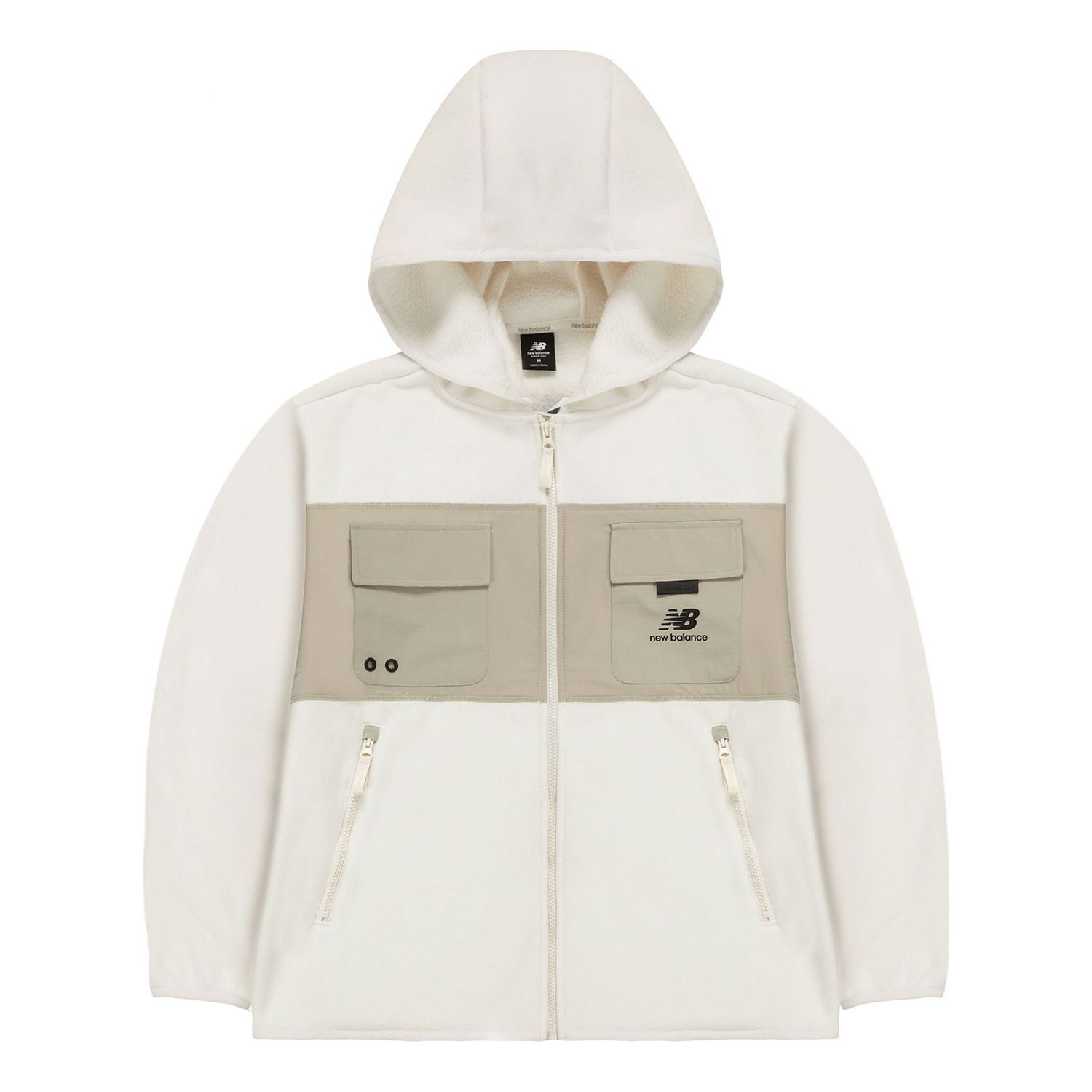 Mikina New Balance Men's Hooded Polar Fleece Jacket Biela | AMJ13382-MSU, 0