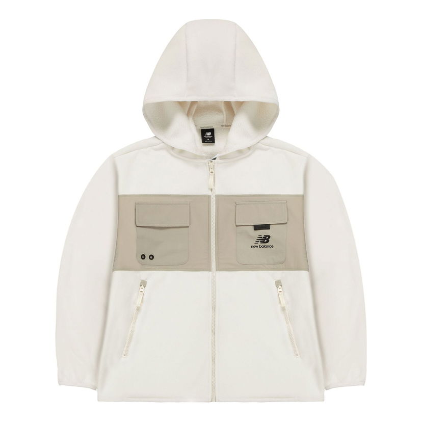 Mikina New Balance Men's Hooded Polar Fleece Jacket Biela | AMJ13382-MSU