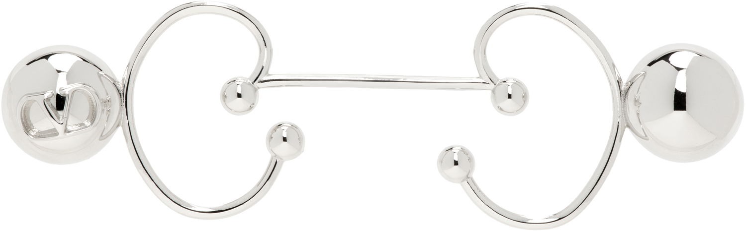 Prsteň Valentino Valentino Logo Piercing Ring Metalická | 6Y0J0T29MET172, 0