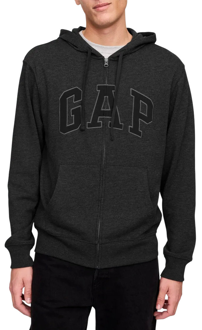 Mikina GAP Heritage Logo Full-Zip Hoodie Šedá | 868454-12