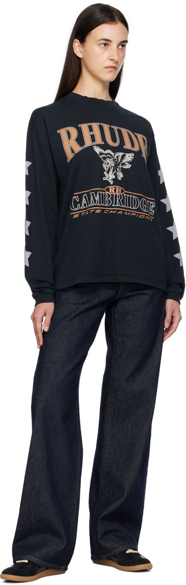 Tričko Rhude Rhude 'Cambridge State Champs' Long Sleeve T-Shirt Čierna | RHPF25TT15012, 3