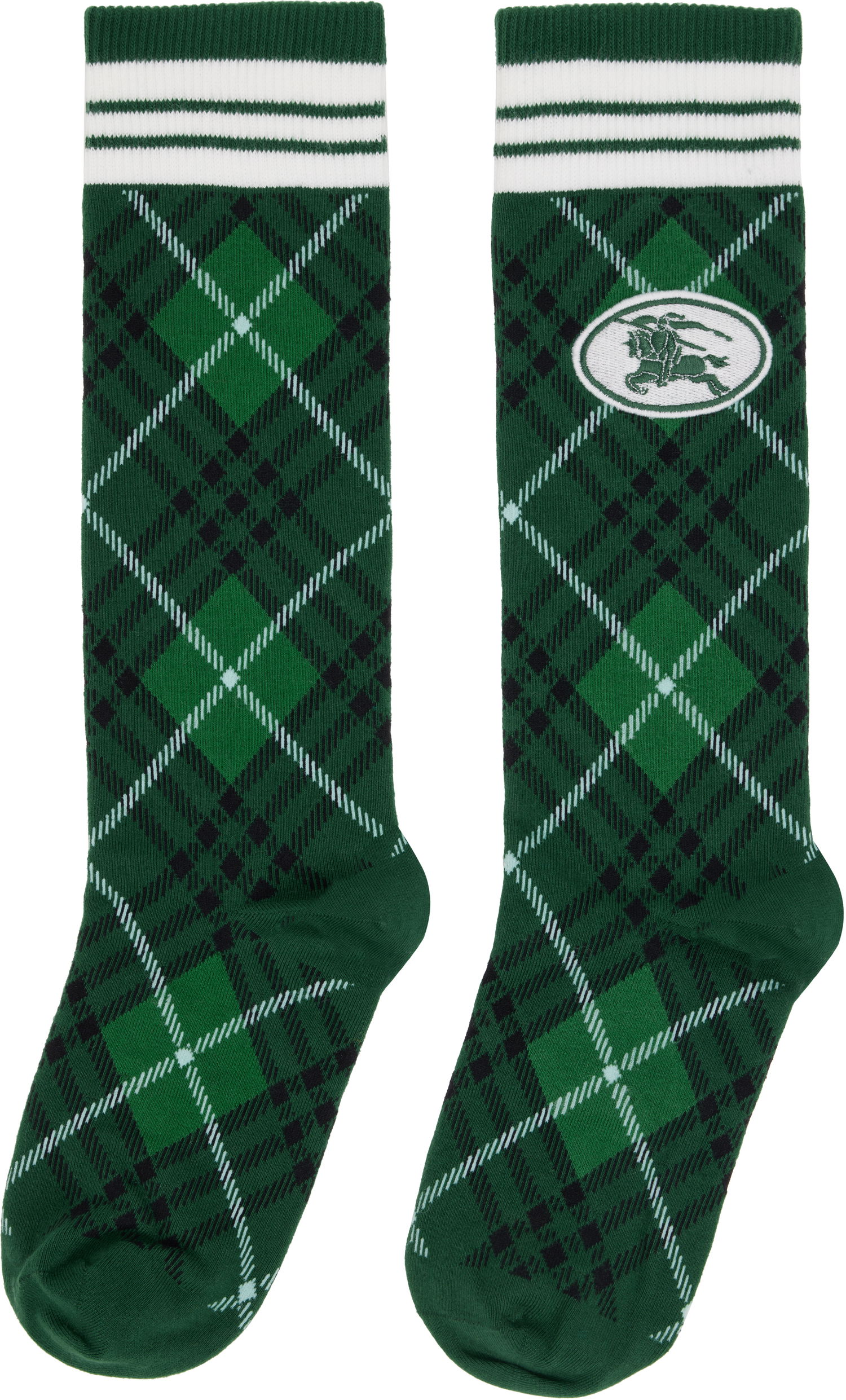 Ponožky Burberry Burberry Argyle Check Stretch Socks Zelené | 8113536, 1