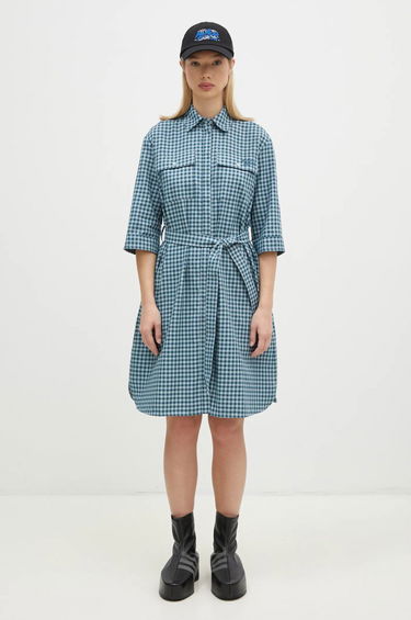 Šaty MAISON KITSUNÉ Maison Kitsuné Double Pocket Mini Oversize Dress Modrá | NW01620WC5015, 5