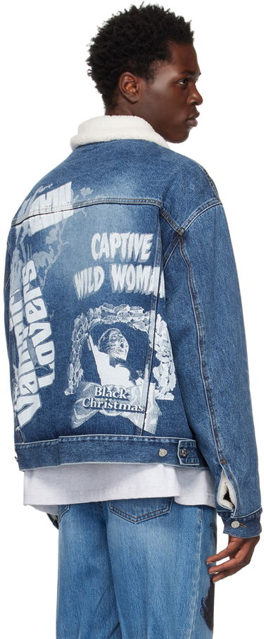 Bunda We11done Oversized Faux-Shearling Denim Jacket Modrá | WD-DJ3-22-378-U-BL, 2