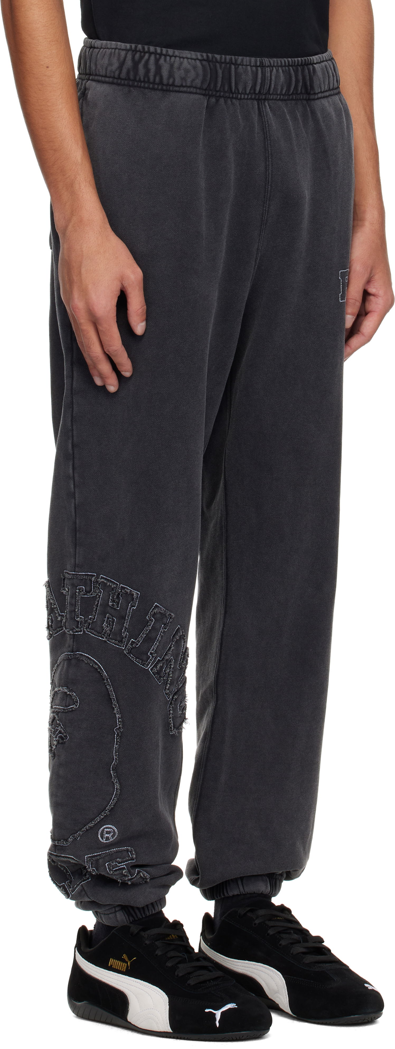 Tepláky BAPE BAPE Washed Effect College Patch Sweatpants Čierna | 001PTK801001M, 1