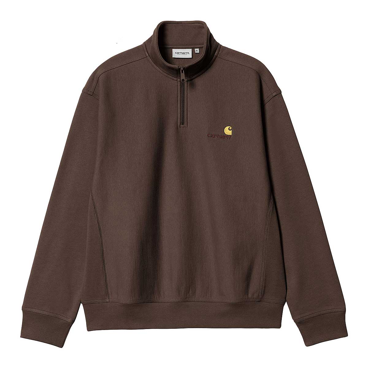 Sveter Carhartt WIP Half Zip American Script Crewneck Hnedá | I027014.47XX, 1