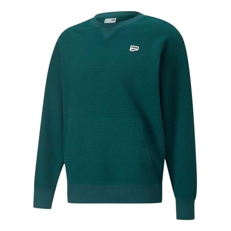 Sveter Puma Downtown Waffle Crewneck Sweatshirt Zelené | 537730-24
