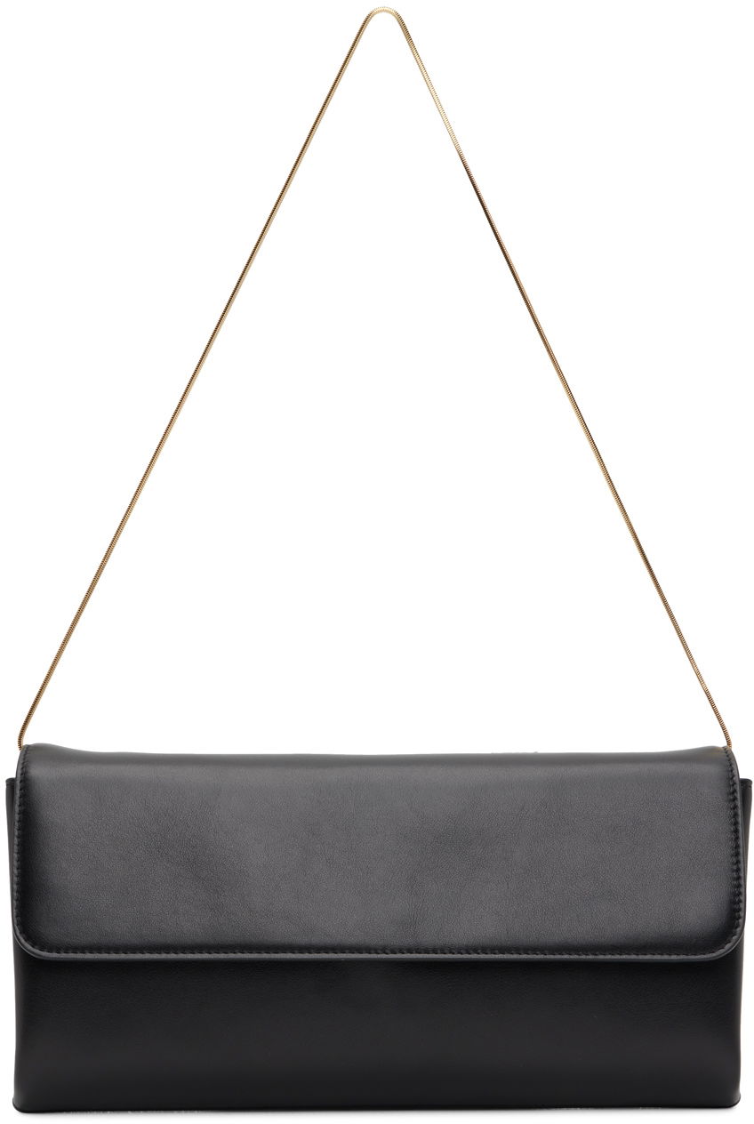 Leather Shoulder Bag With Gold-Tone Chain