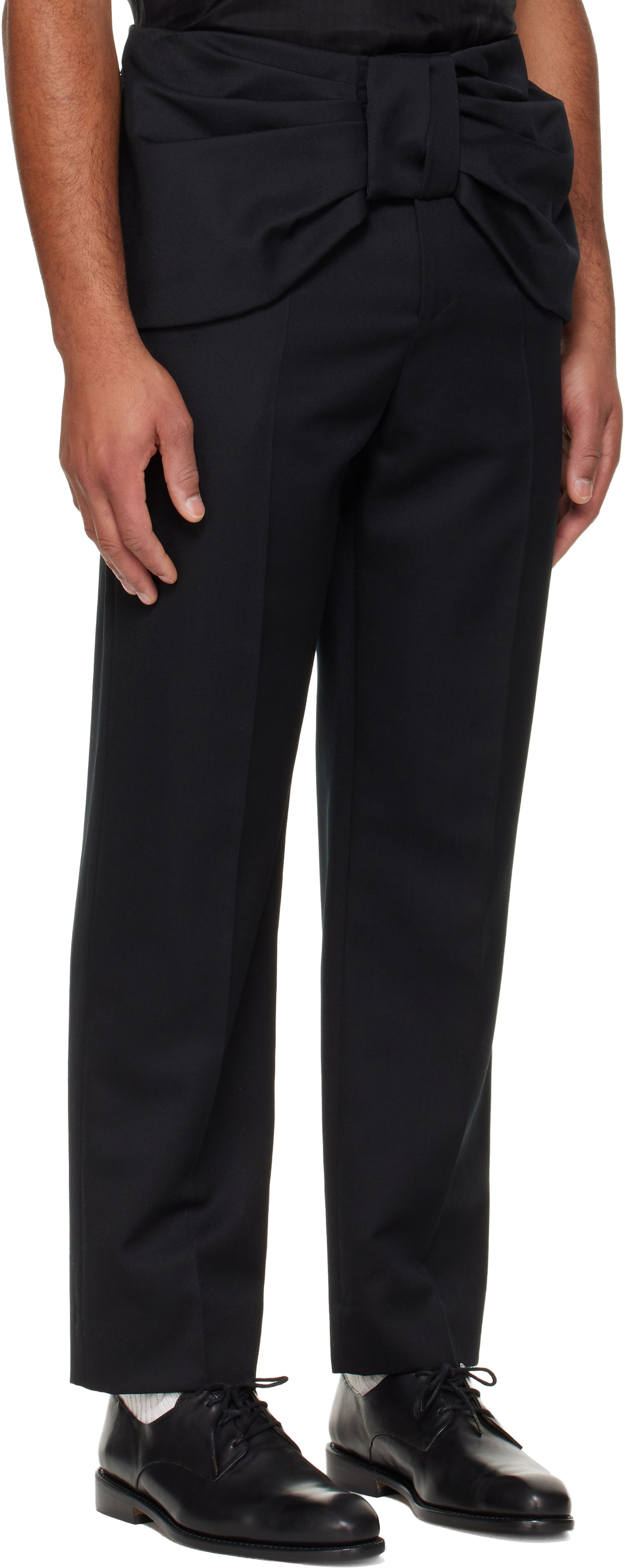 Nohavice Simone Rocha Simone Rocha Bow Waist Straight Leg Trousers Čierna | 4170 1217, 1