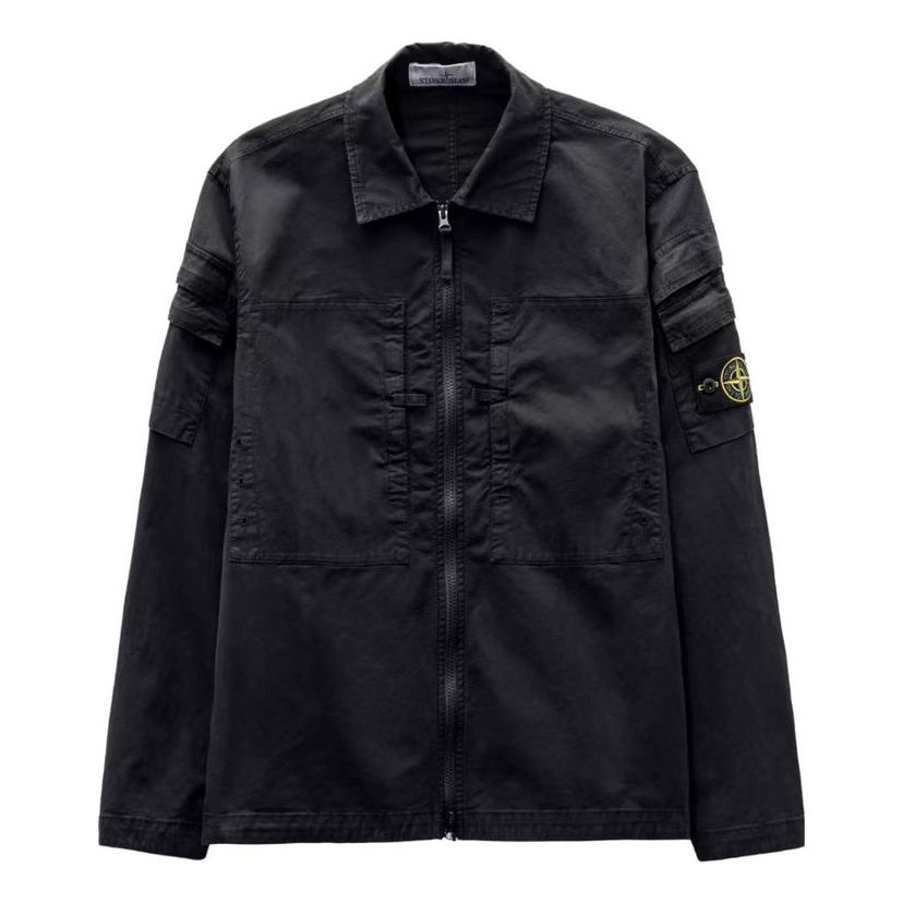 Košeľa Stone Island Stretch Overshirt Čierna | 791510610-V0029