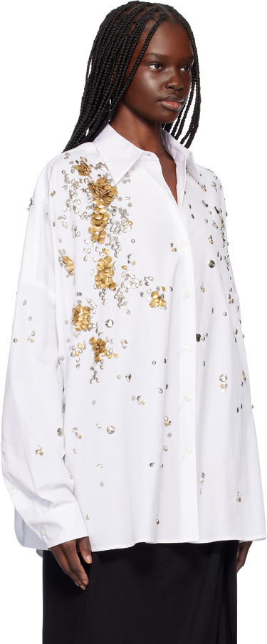 Košeľa Dries Van Noten Dries Van Noten Oversized Embellished Shirt Biela | 251-010759-1466, 1