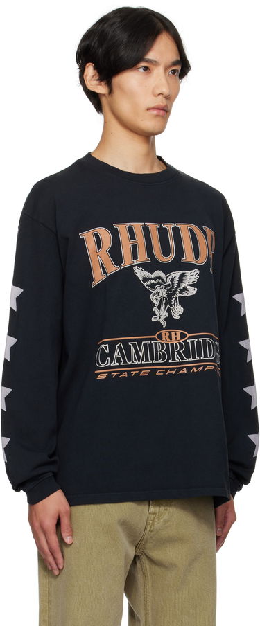 Tričko Rhude Rhude 'Cambridge State Champs' Long Sleeve T-Shirt Čierna | RHPF25TT15012, 4
