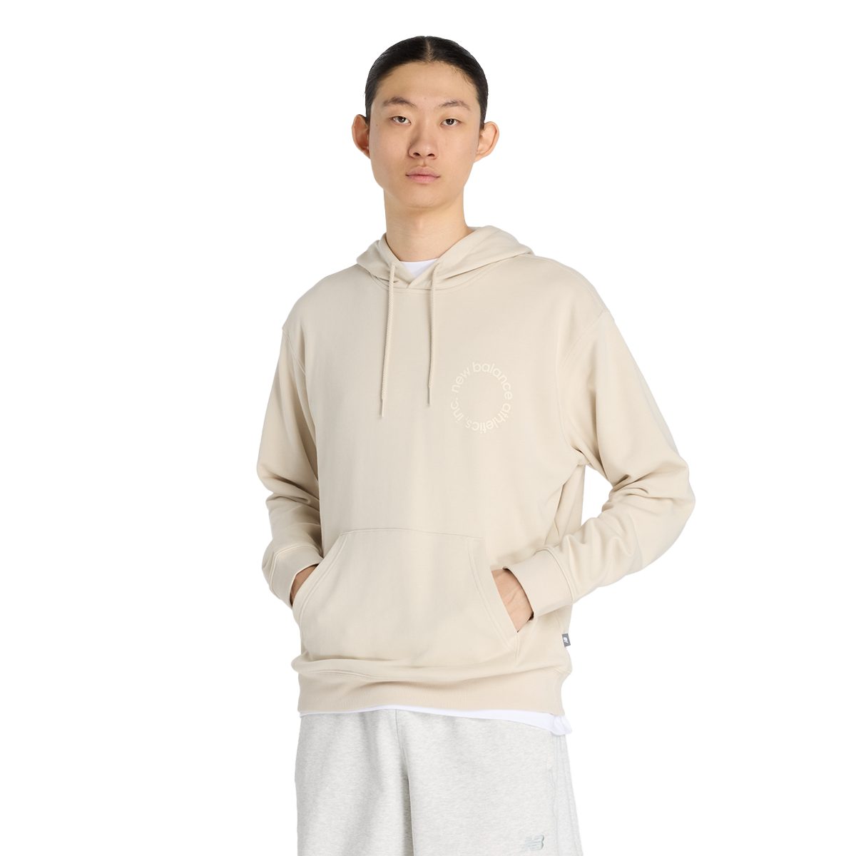 Mikina New Balance Circular Logo Hoodie Béžová | MT51916-TWF, 0