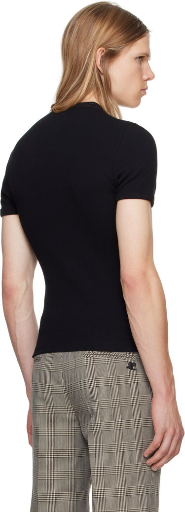 Tričko Courrèges 90's Rib Zipped T-Shirt Čierna | 324JTS145JS0121, 2
