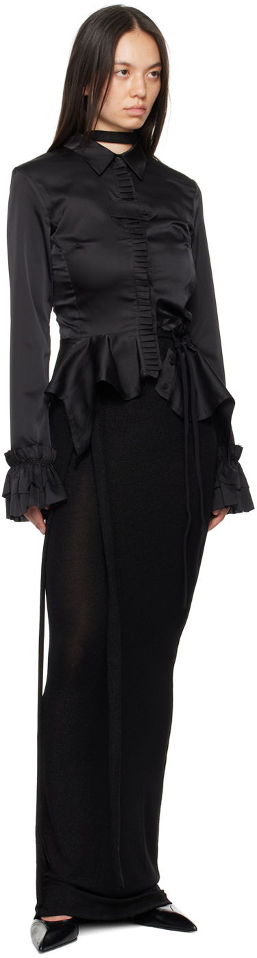 Košeľa Ottolinger Ottolinger Ruffled Satin Blouse Čierna | 1110105921, 3