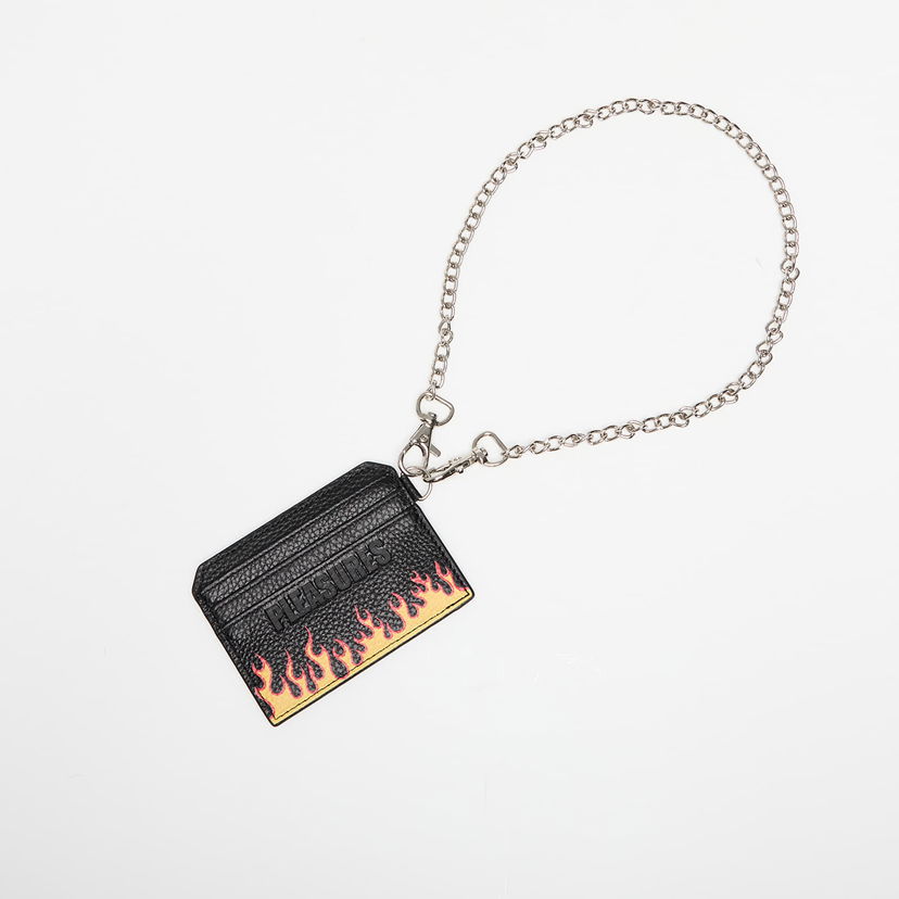 Peňaženka Pleasures PLEASURES Leather Card Holder with Chain Čierna | P25SU073 BLACK