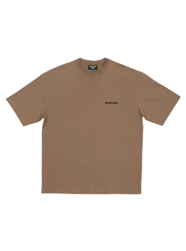 Tričko Balenciaga Back Logo Regular Fit Vintage T-shirt Hnedá | 612966TMVF47761