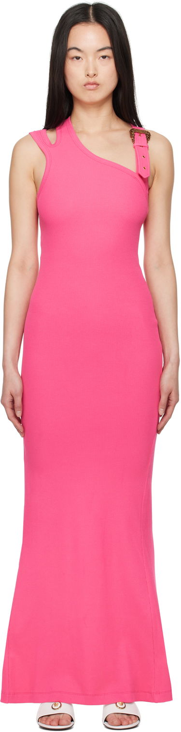 Šaty Versace Versace Jeans Couture Baroque Buckle One Shoulder Maxi Dress Ružová | E78HAO973_EJ0004, 0