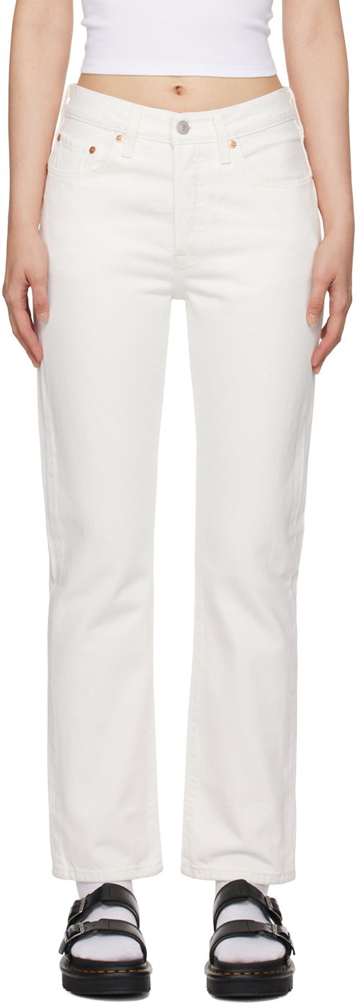Nohavice a džínsy Levi's White 501 Original Fit Jeans Biela | 12501-0501, 0