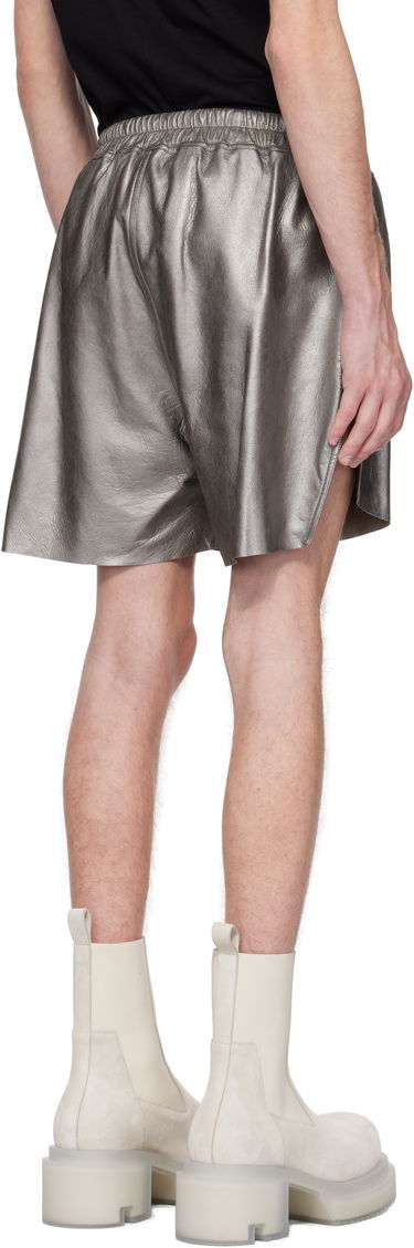 Šortky Rick Owens Rick Owens Hollywood Boxers Leather Shorts Metalická | RR01E5306 LBAM, 2