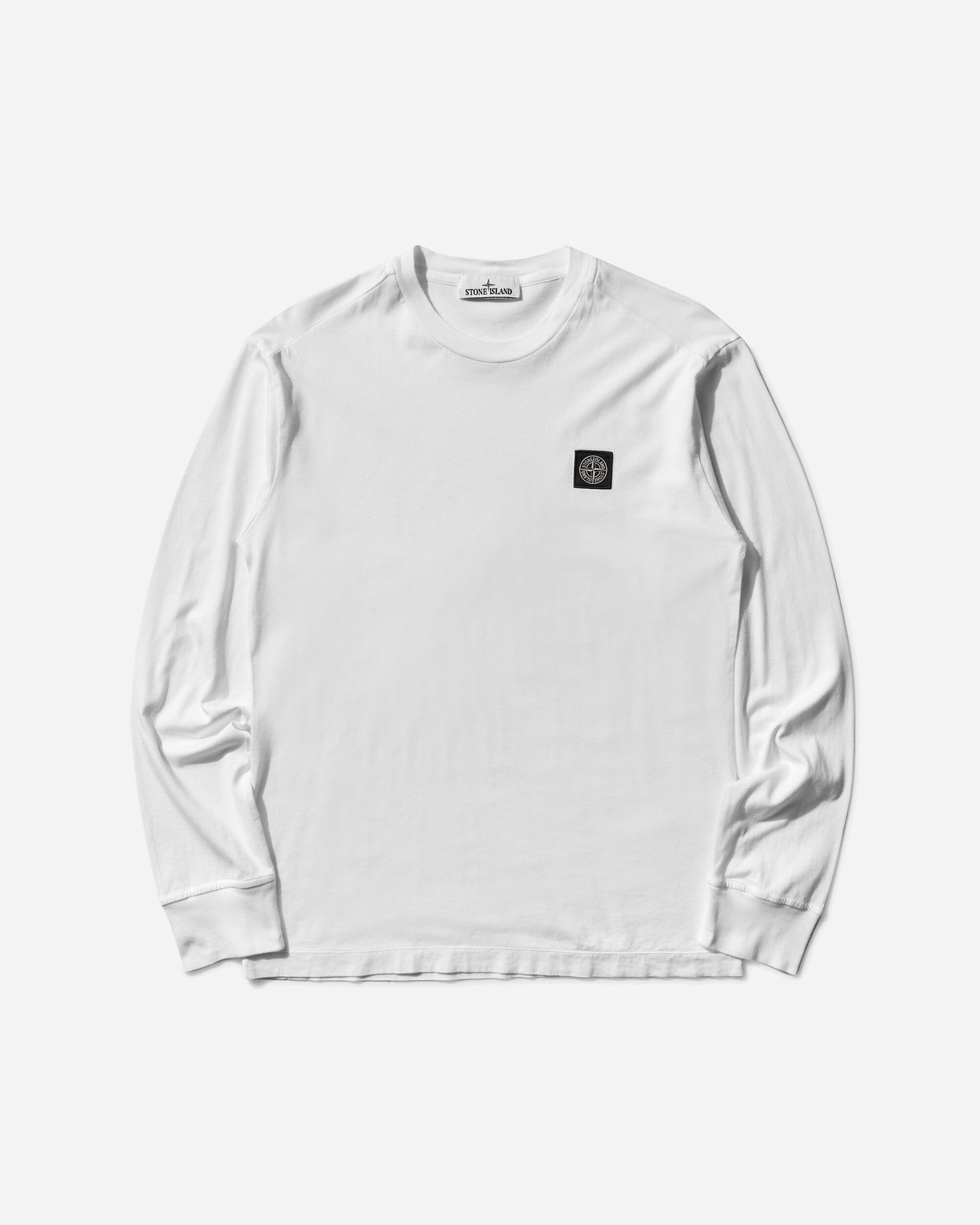 Tričko Stone Island Garment Dyed Logo Longsleeve T-Shirt Biela | K2S15-2100028-S0013 V0001, 1