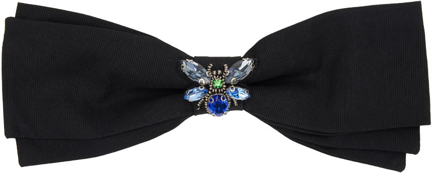 Spona Erdem Erdem Crystal-Embellished Grosgrain Bow Barrette Čierna | PS24_R1H4_BECF, 0