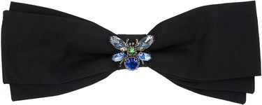 Spona Erdem Erdem Crystal-Embellished Grosgrain Bow Barrette Čierna | PS24_R1H4_BECF, 0