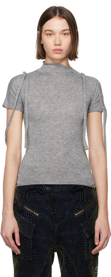 Tričko Ottolinger Ottolinger Strap Knit T-Shirt Šedá | 2204010311, 0