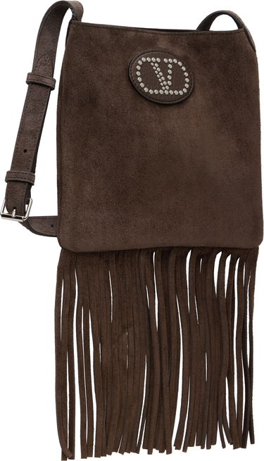 Taška cez rameno Valentino Valentino Garavani Nellcôte Suede Fringe Small Crossbody Bag Hnedá | 6W2B0R30TYW, 1