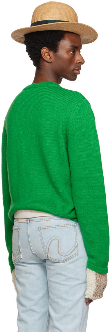 Sveter ERL ERL Men's Patch V-Neck Sweater Zelené | ERL06N008, 2