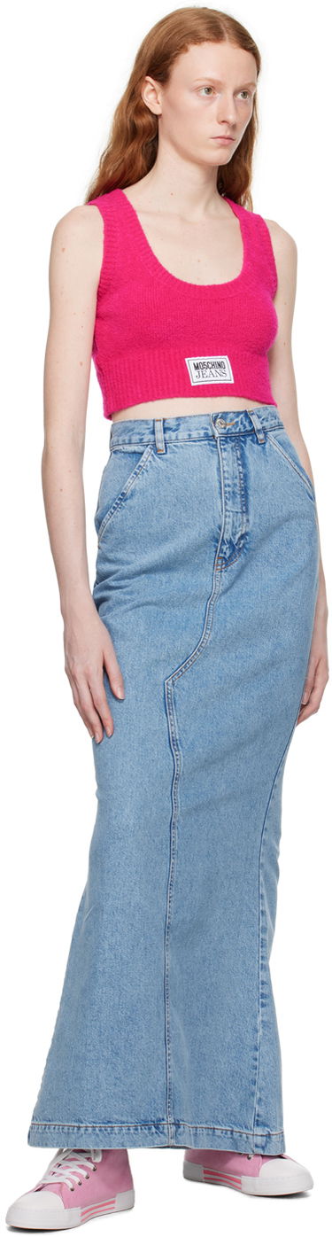 Tielko Moschino Jeans Patch Knit Tank Top Ružová | 0880 8204, 3