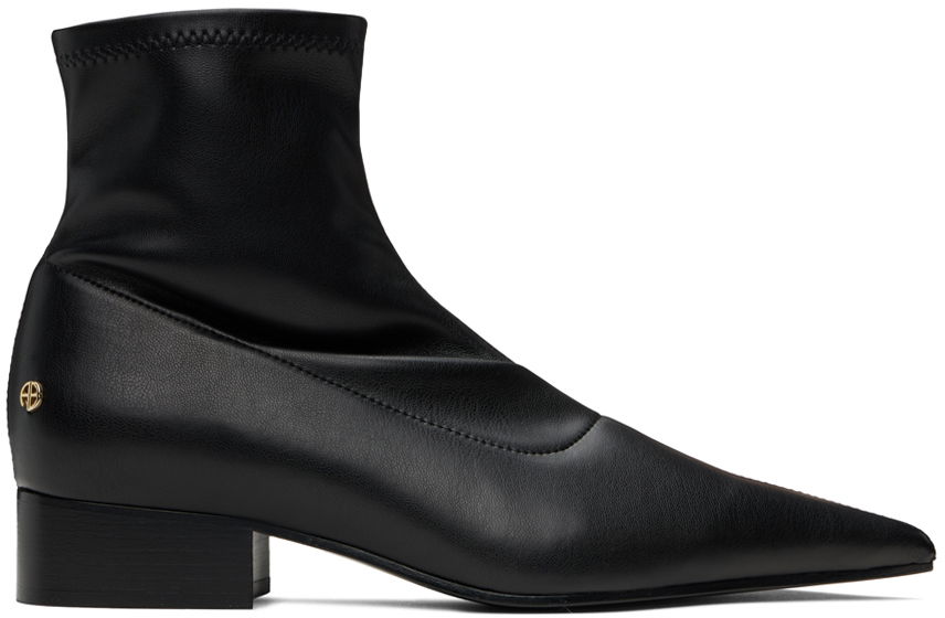 Oblečenie Anine Bing ANINE BING Hilda Flat Ankle Boots Čierna | A-14-1209-000, 0