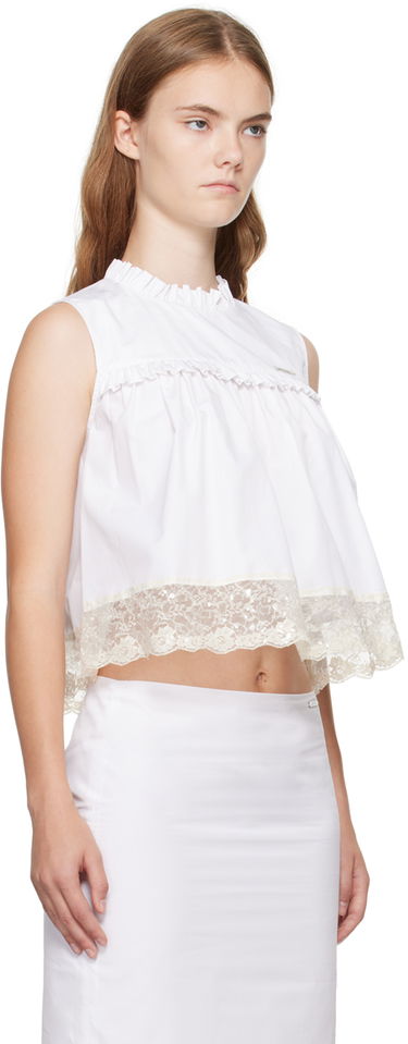 Tielko We11done Lace Trim Blouse Biela | WD-BL2-24-140-W-WH, 1
