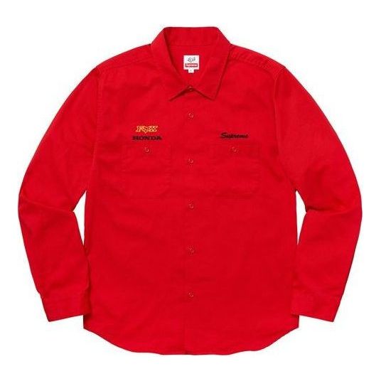 Košeľa Supreme Honda Fox Racing Work Shirt Červená | SUP-FW19-601
