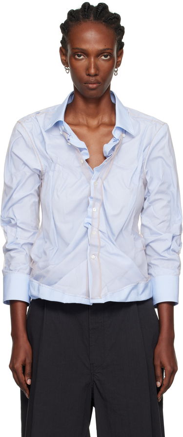 Košeľa Maison Margiela Maison Margiela Organic Cotton Button-Down Shirt Modrá | S29DL0218 MTN125, 0