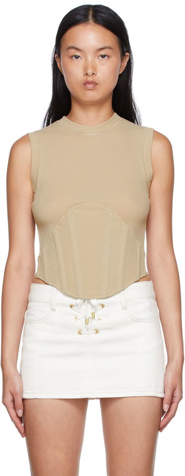 Tielko Dion Lee Cotton Fitted Tank Top Béžová | C3048S22, 0