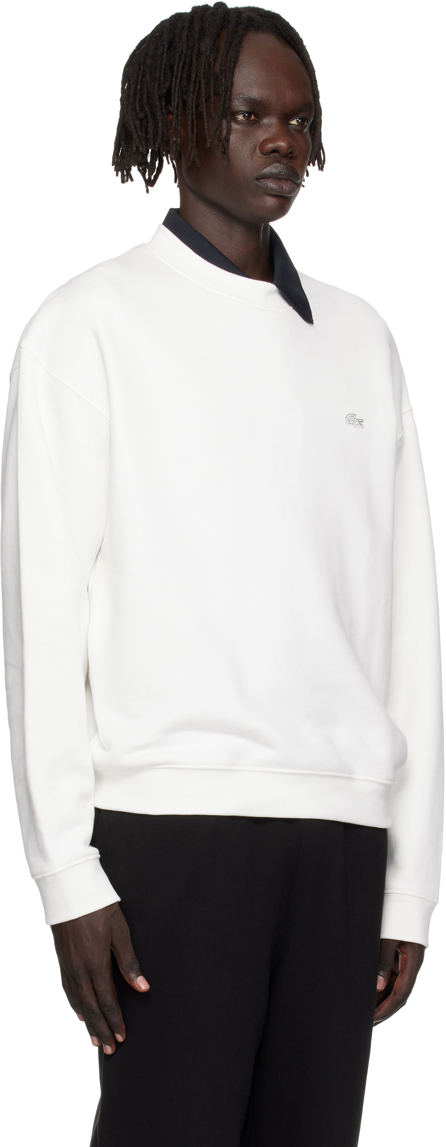 Mikina Lacoste Loose Fit Heavy Fleece Sweatshirt Biela | SH7745_70V, 1