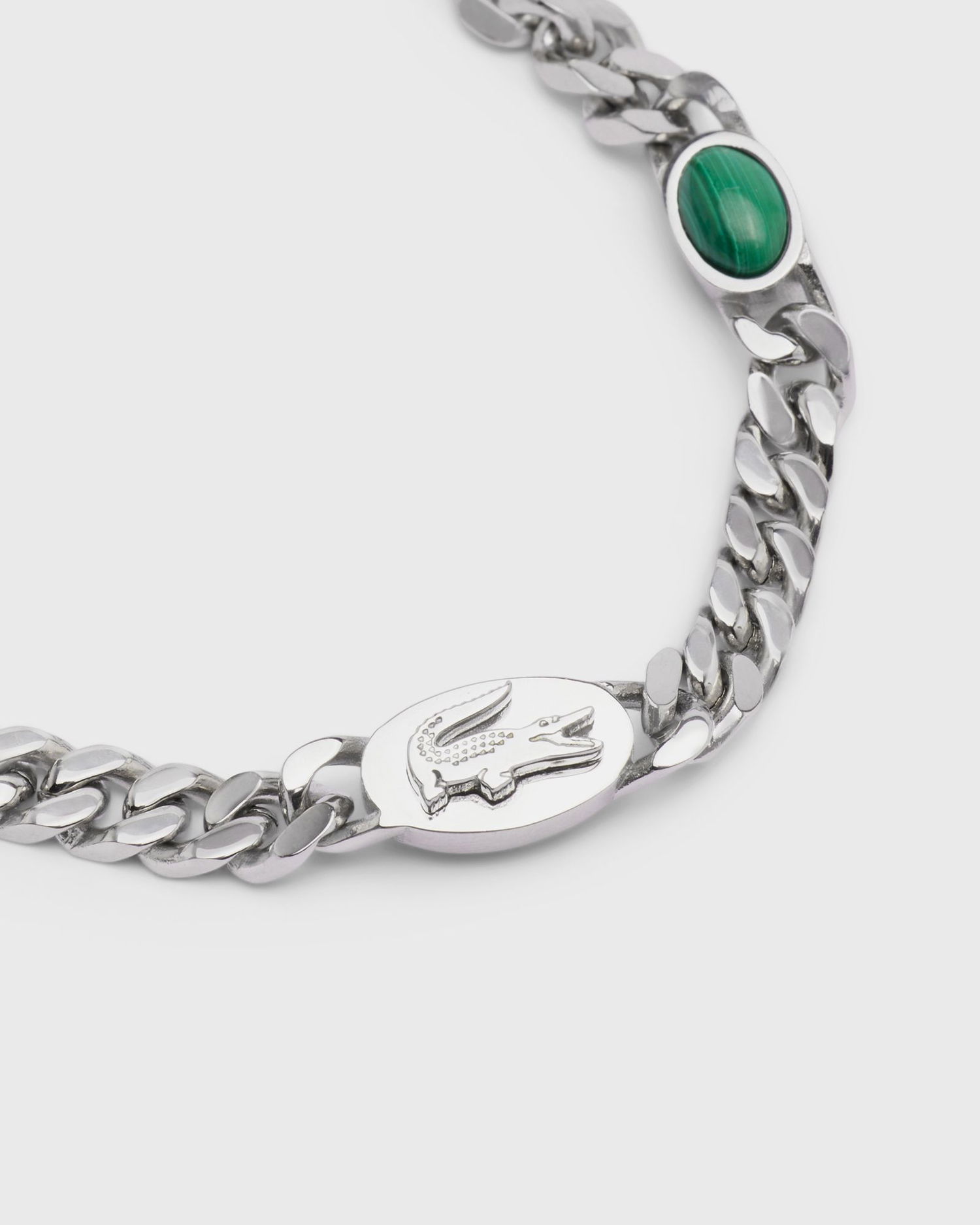 Náramok Lacoste Chain Bracelet with Crocodile Emblems and Oval Inlays Metalická | JL127B-041, 1