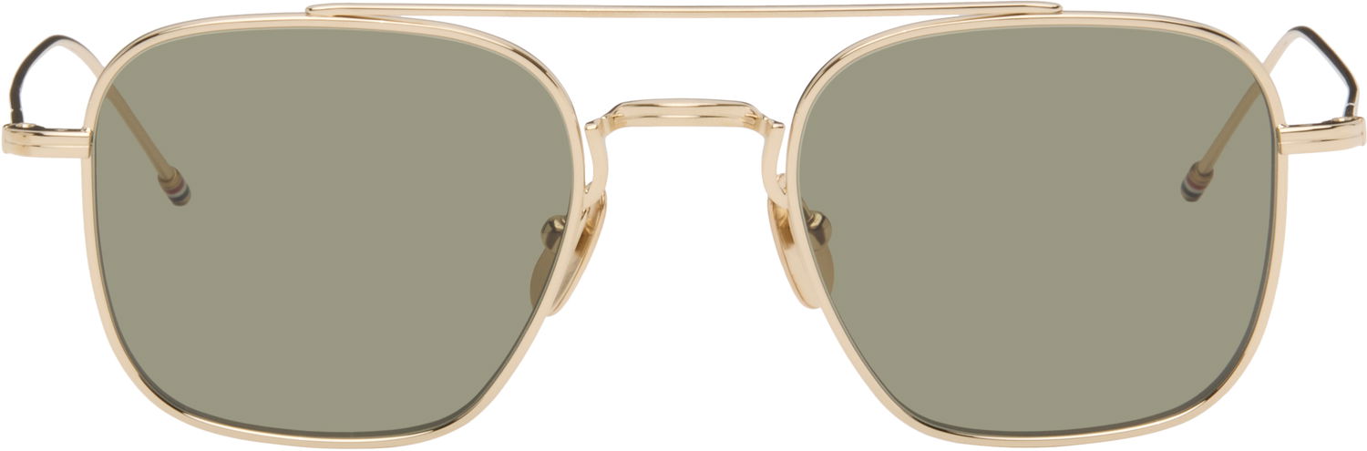 Slnečné okuliare Thom Browne Thom Browne Titanium Squared Aviator Sunglasses Metalická | UES907A-G0001, 0