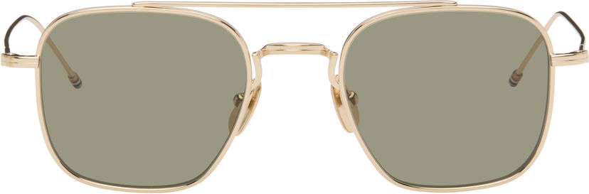 Slnečné okuliare Thom Browne Thom Browne Titanium Squared Aviator Sunglasses Metalická | UES907A-G0001