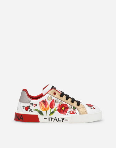 Tenisky a topánky Dolce & Gabbana Portofino Light Low-Top with Tulip Print Biela | D11278AB315HWF57, 0