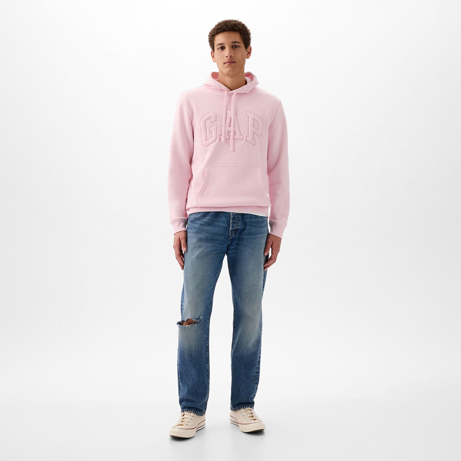 Mikina GAP Pullover Puff Logo Hoodie Light Peony Ružová | 890126-00, 1