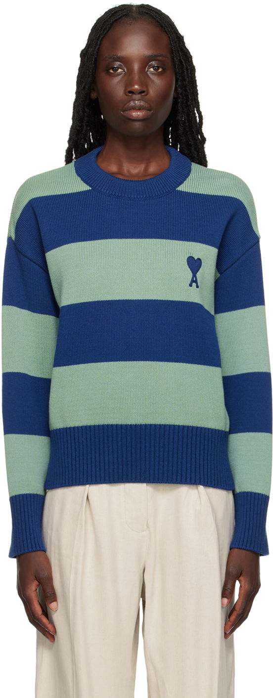 Sveter AMI SSENSE x Sweater Navy | SPUKS009.016.4004, 0