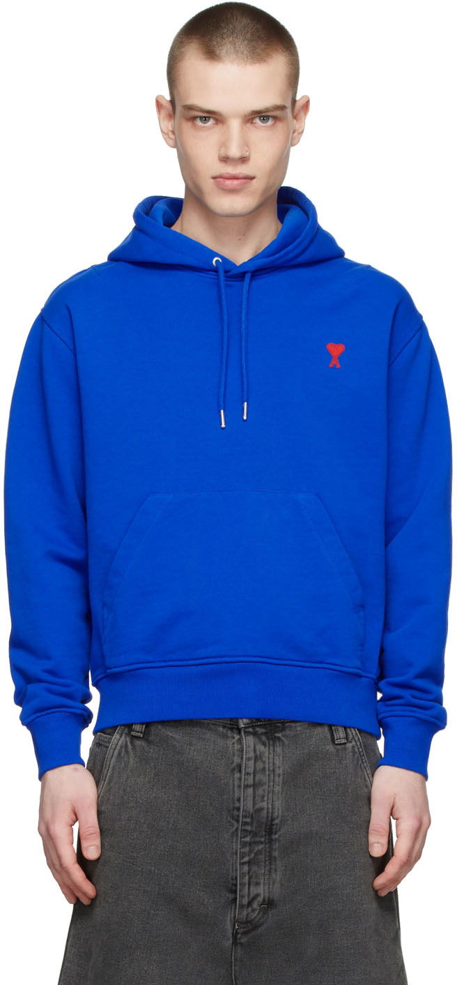 Mikina AMI AMI De Cœur Hoodie Modrá | A21HJ008.730