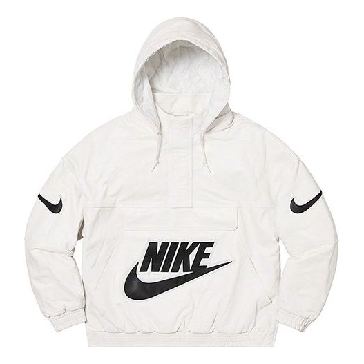 Vetrovka Supreme Supreme x Nike Leather Anorak Biela | SUP-FW19-10726, 0