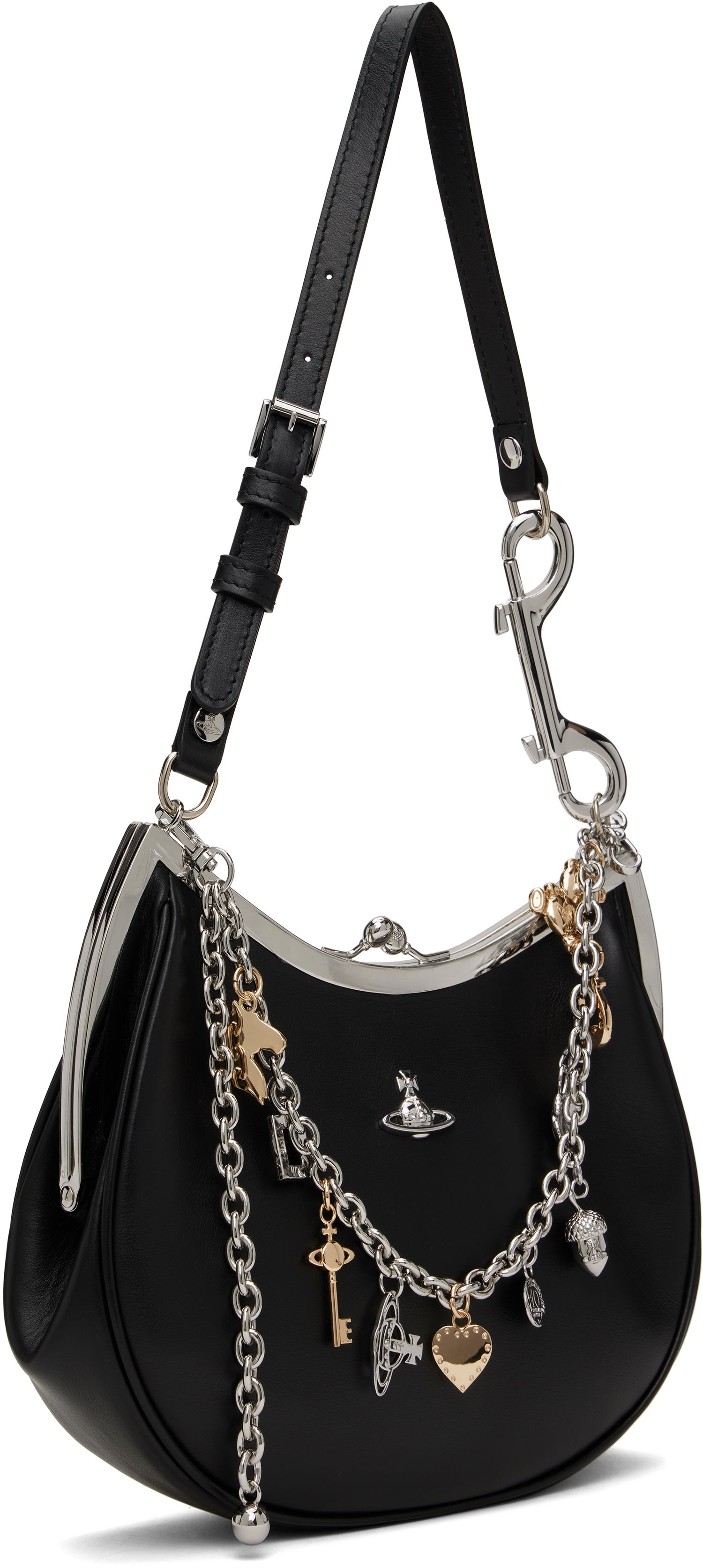 Taška cez rameno Vivienne Westwood Vivienne Westwood Charm Frame Bag Čierna | 4B01000PW-L008K-, 1