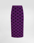 Jacquard Pencil Skirt with DG Monogram and Slit