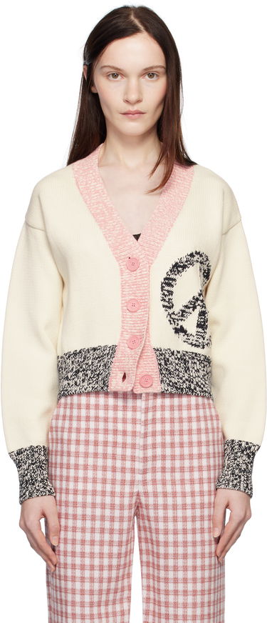 Sveter Moschino Urban Peace Sign Cardigan Béžová | 251K10918, 0