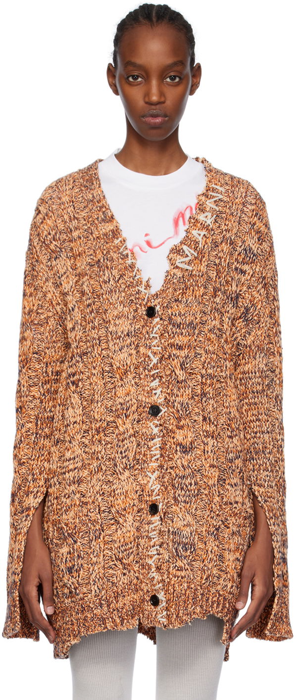 Sveter Marni Distressed Cardigan Oranžová | CDMD0329Q0 UFC068, 0